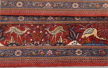 A Moud part silk carpet, 354 x 252 cm.