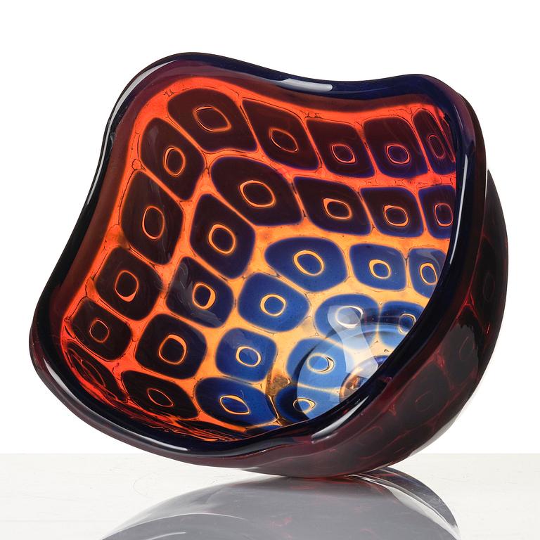 Sven Palmqvist, a "double" ravenna glass bowl, Orrefors 1956, no 999.