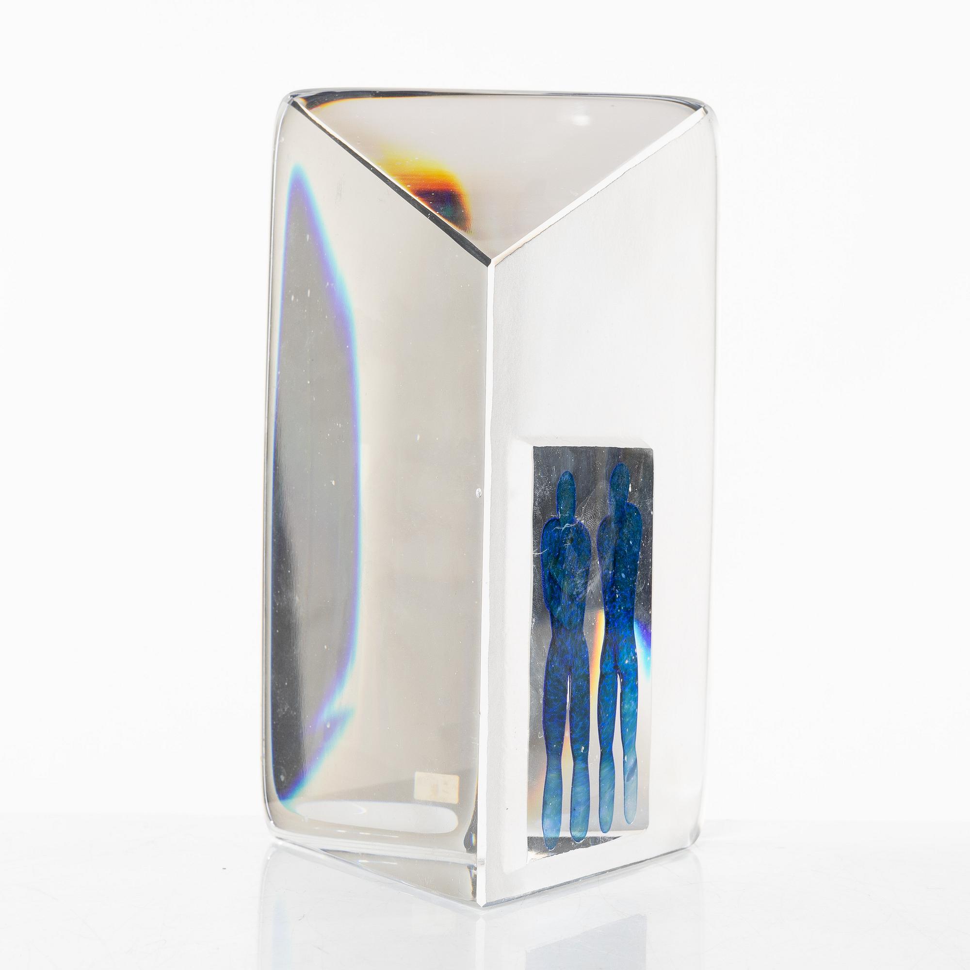 Bertil Vallien, a glass sculpture, 'Reflection' from the series 'Viewpoints', Kosta Boda.