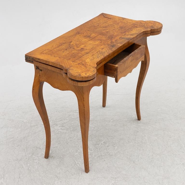 A rococo card table, mid 18th century.