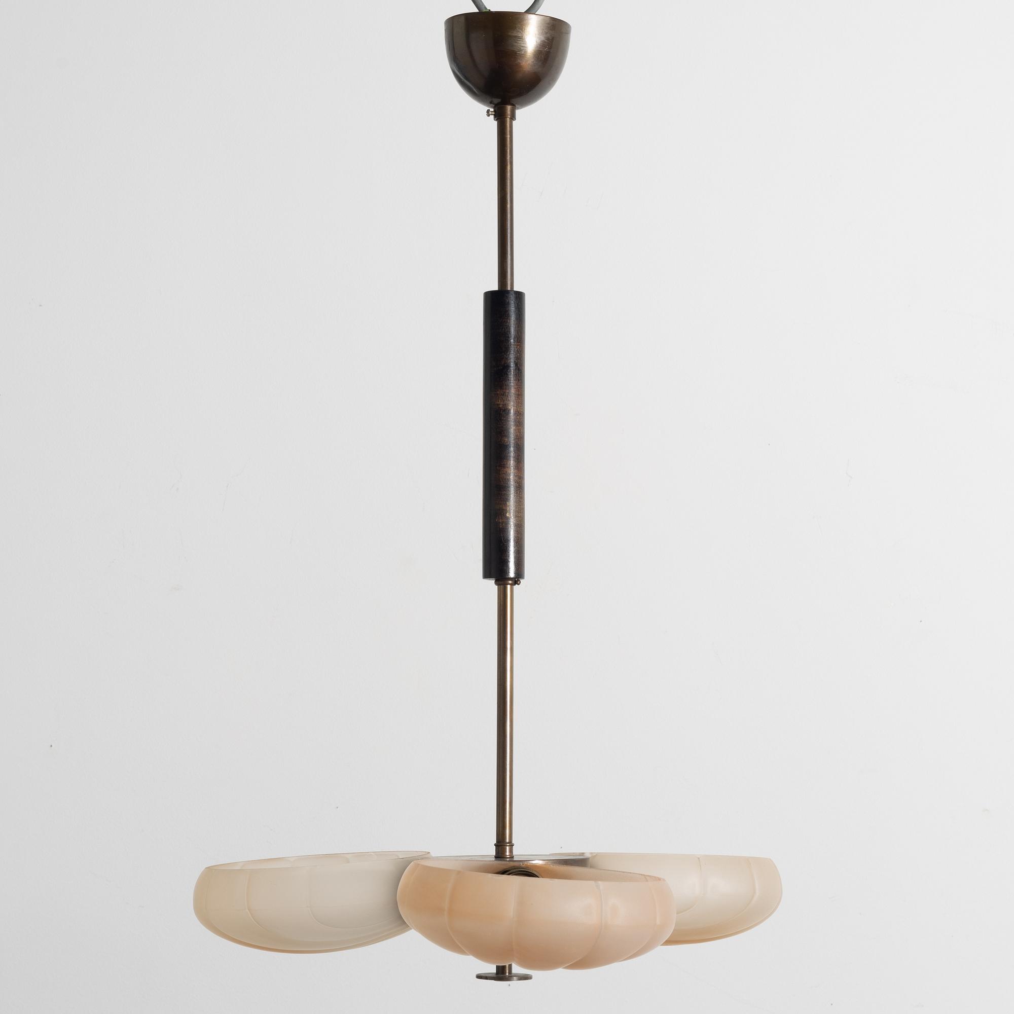 Harald Notini, taklampa, modell "10363", Arvid Böhlmarks Lampfabrik, Stockholm, 1930-tal.