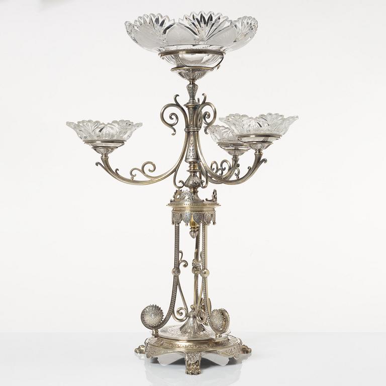 Bordsuppsats, nysilver, Elkington & Co, England, 1862.