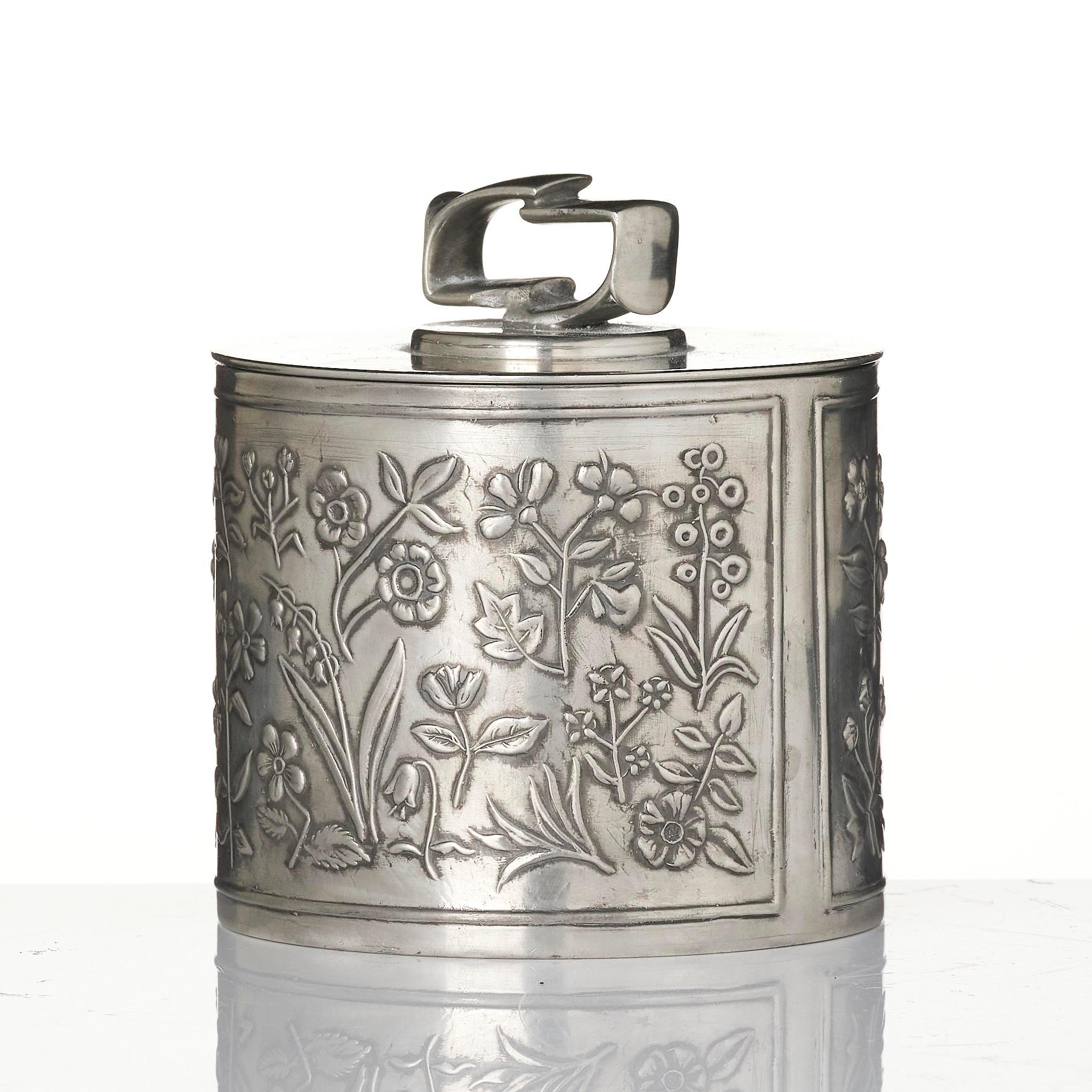 Estrid Ericson, & Firma Svenskt Tenn, a lidded pewter jar, Stockholm, 1975.