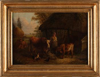 OIDENTIFIERAD KONSTNÄR, olja på duk, signerad C Bryan samt otydligt signerad, England, 1800-tal.