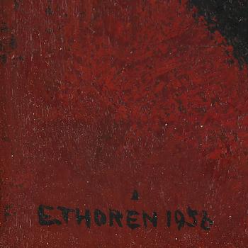 ESAIAS THORÉN, olja på pannå, signerad och daterad 1956.