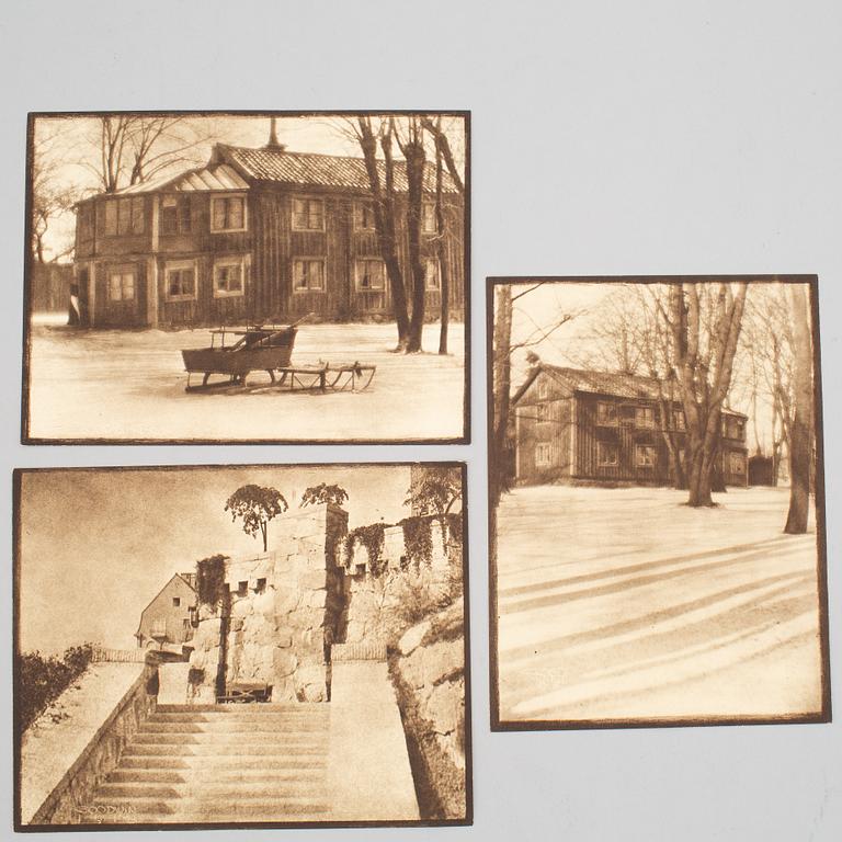 HENRY B. GOODWIN, Three photo gravures from the book Vårt vackra Stockholm signed in the negative.