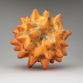 A Hans Hedberg faience sculpture of a sea urchin, Biot, France.