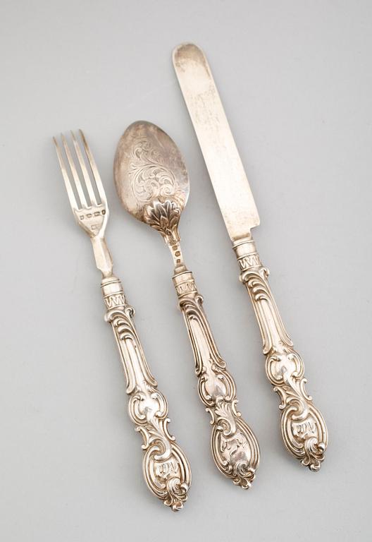 DOPSET, 3 delar, silver, Birmingham 1865. Vikt ca 70 gram.