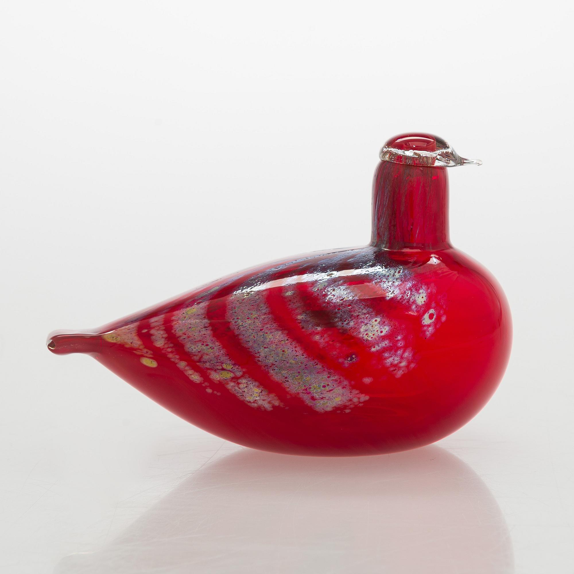 Oiva Toikka, a 'Fire bird' glass bird, signed and numbered O. Toikka Nuutajärvi 12/500.