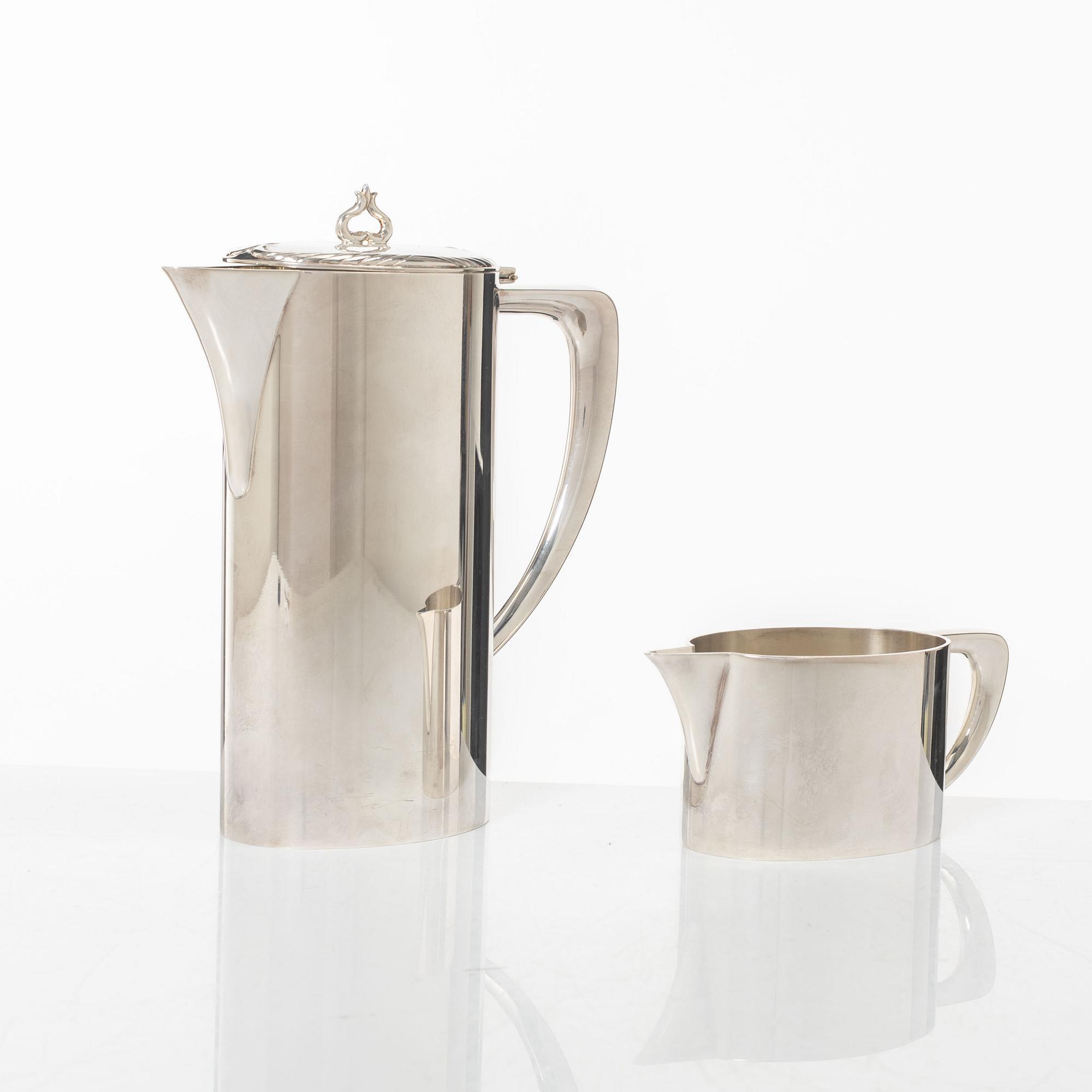 Christoph Widmann, kaffekanna och gräddkanna, nysilver, Tyskland.