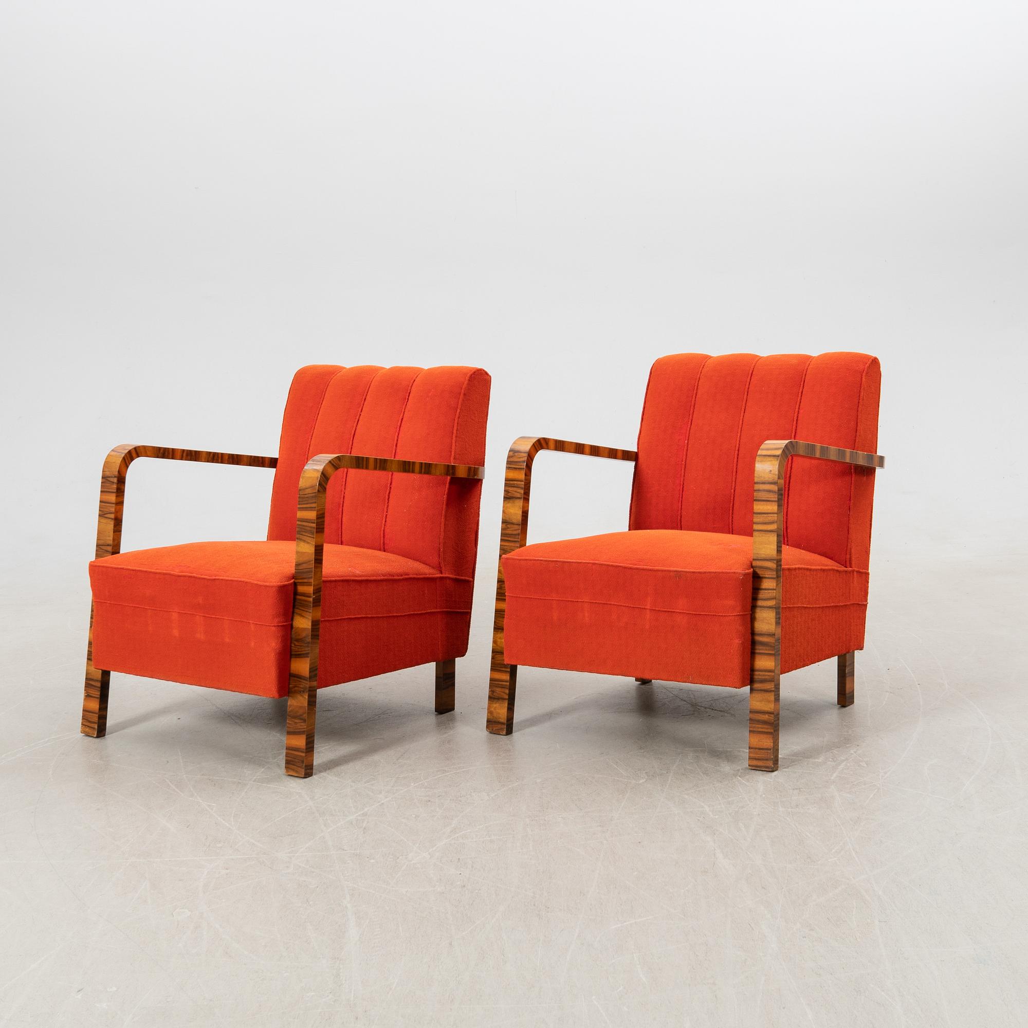 Fåtöljer, ett par, Art Deco, 1900-talets första hälft.