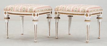 A pair of Gustavian stools by E. Ståhl.