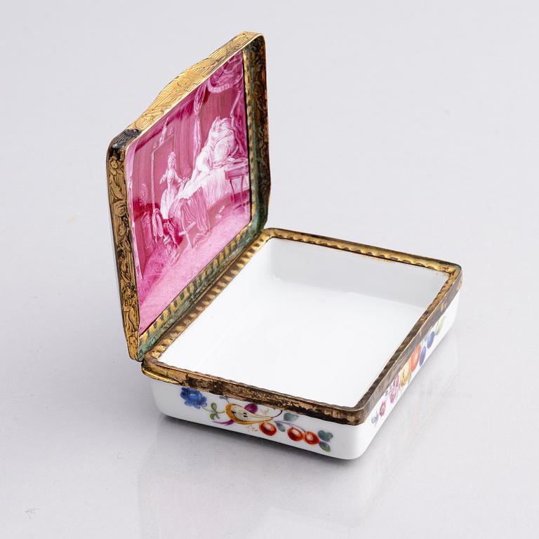 Box, porcelain, Meissen style, probably Germany 19th century,