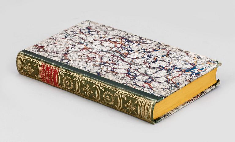 BOK, "Samlingar til en Beskrifning öfwer Norrland, femte samlingen om Westerbotten" av Abraham Hülphers, Västerås 1789.