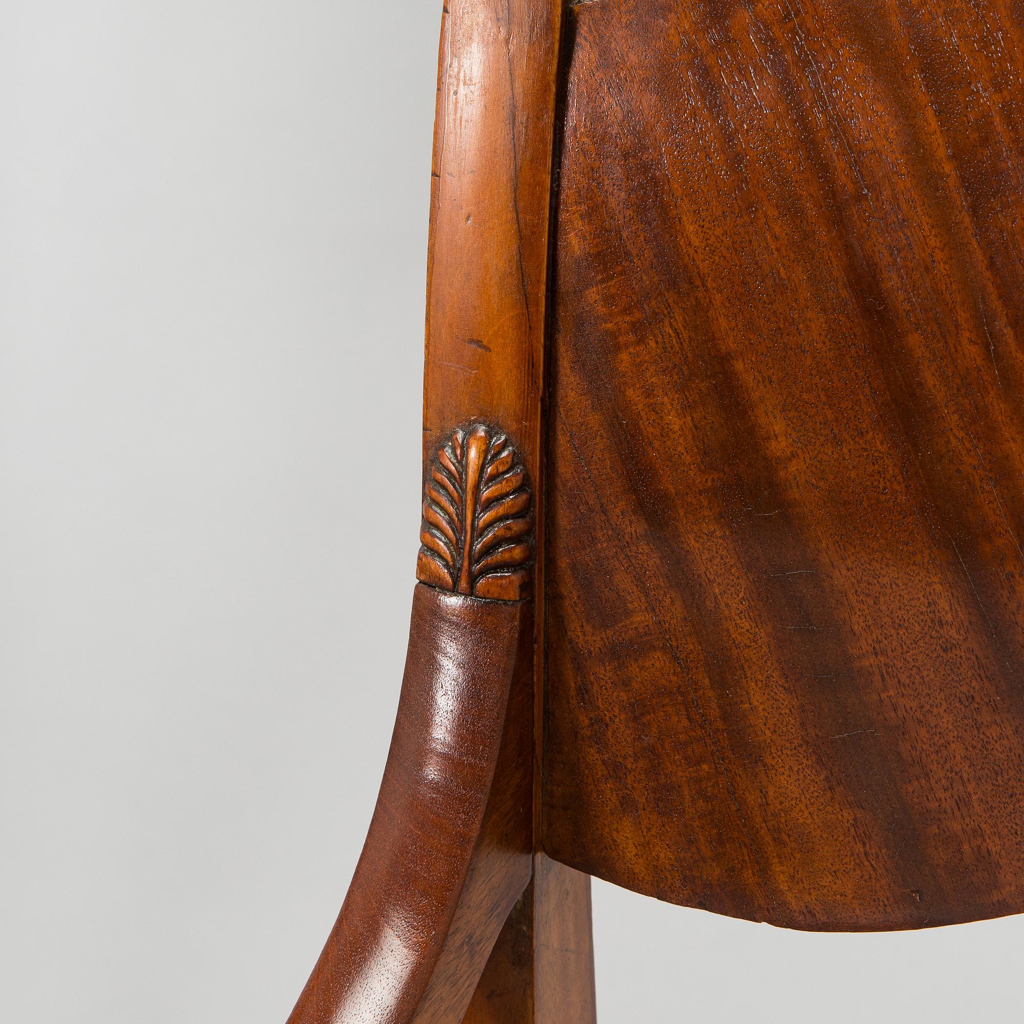 A set of three Biedermeier armchairs, probably St. Petersburg  1820s.