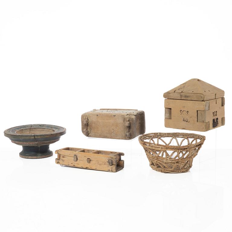 Folk art, 5 pieces, 17th-/18th century.