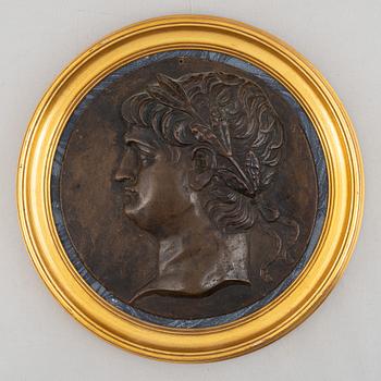 A presumably 19th century bronze medallion of Nero.