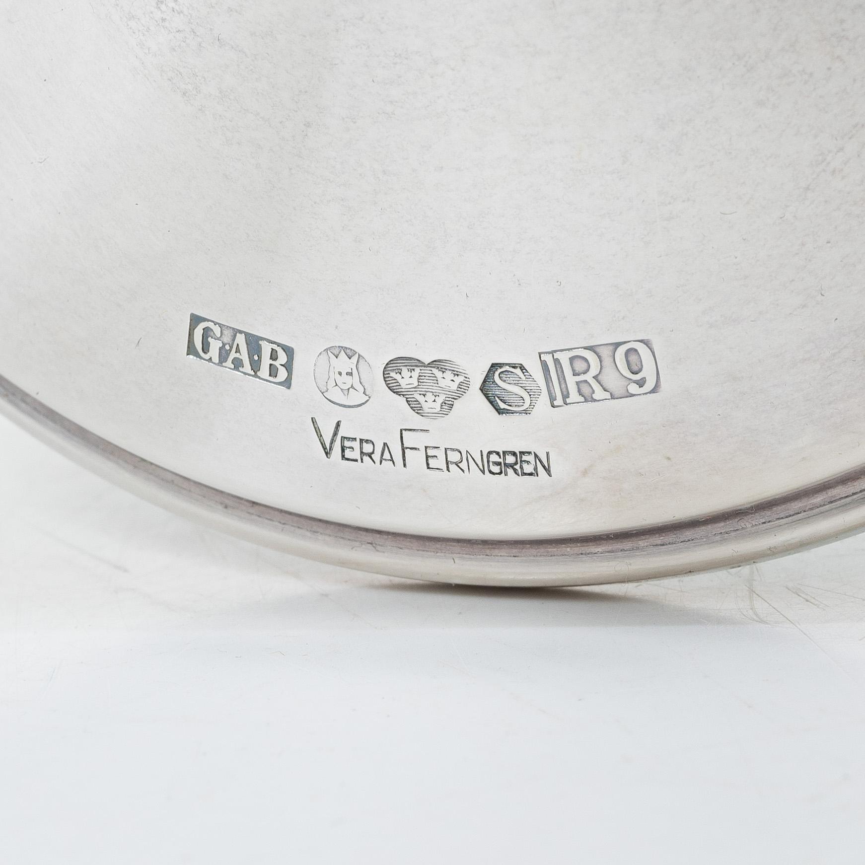 Vera Ferngren, A pair of silver candlesticks, company Guldsmedsaktiebolaget, Stockholm, Sweden 1967.