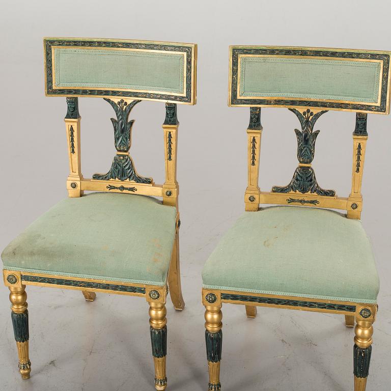 A PAIR OF LATE GUSTAVIAN STYLE CHAIRS EARLY 20TH CENTURY,