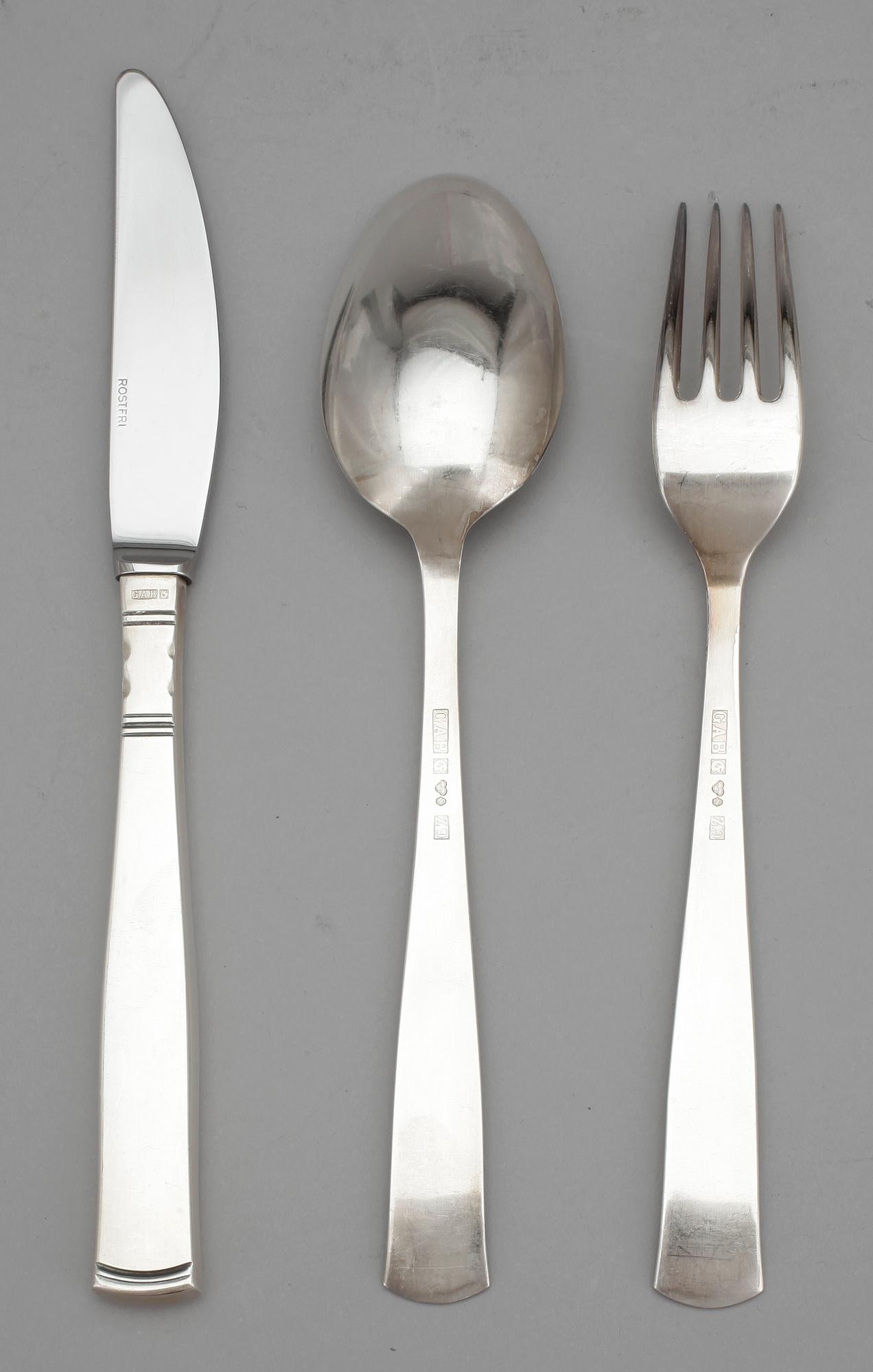 BESTICKSERVIS, 24 delar, silver, "Rosenholm", GAB, Stockholm 1974.