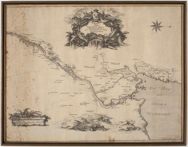KARTA, kopparstick, Olof Jacobsson Årre, 1700-tal.
