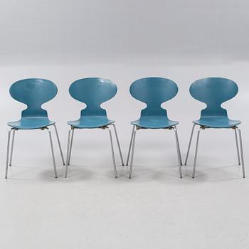 ARNE JACOBSEN, 4 stolar, "Myran", Fritz Hansen, 1970.
