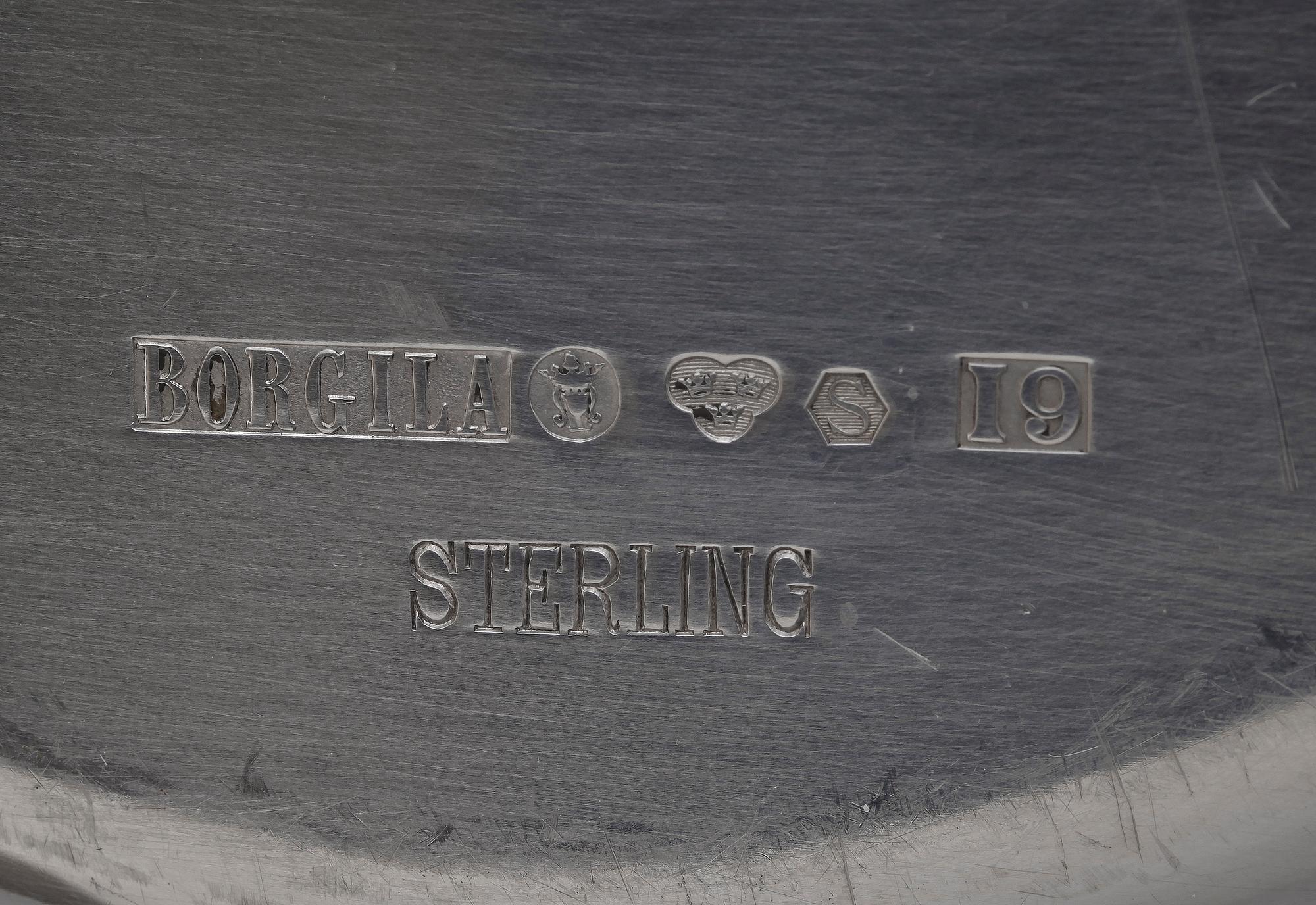 TALLRIK, sterling silver, Borgila, Stockholm 1959. Vikt ca 614 g.