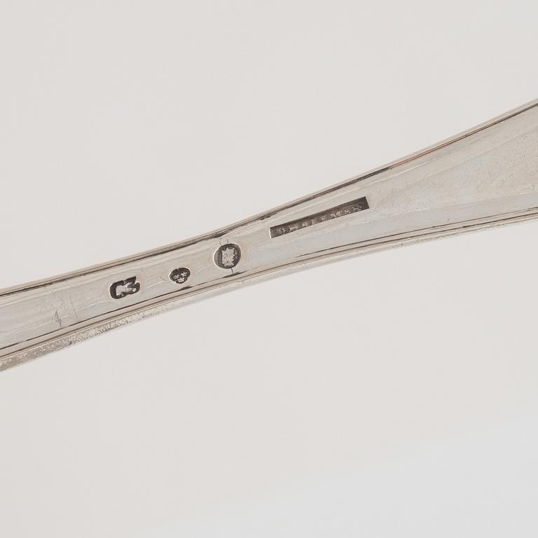 Gafflar, 10 st, silver, bl.a. Magnus Ljungqvist, Kristianstad 1798.