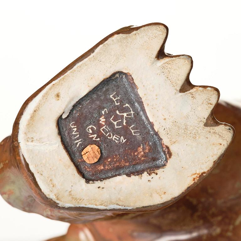 Gunnar Nylund, a unique sculpture of a lion, Rörstrand 1950s.