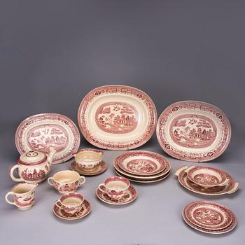 MATSERVIS, "Willow" 87 delar, flintgods, Gustavsberg 1940-1958.