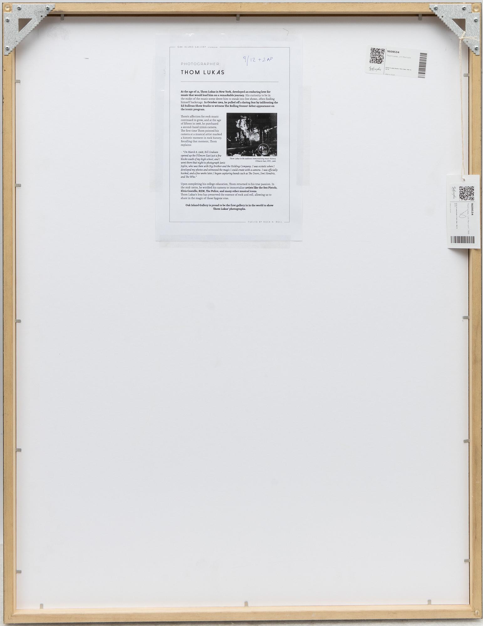 Thom Lukas, "Jim Morrison", 1968.