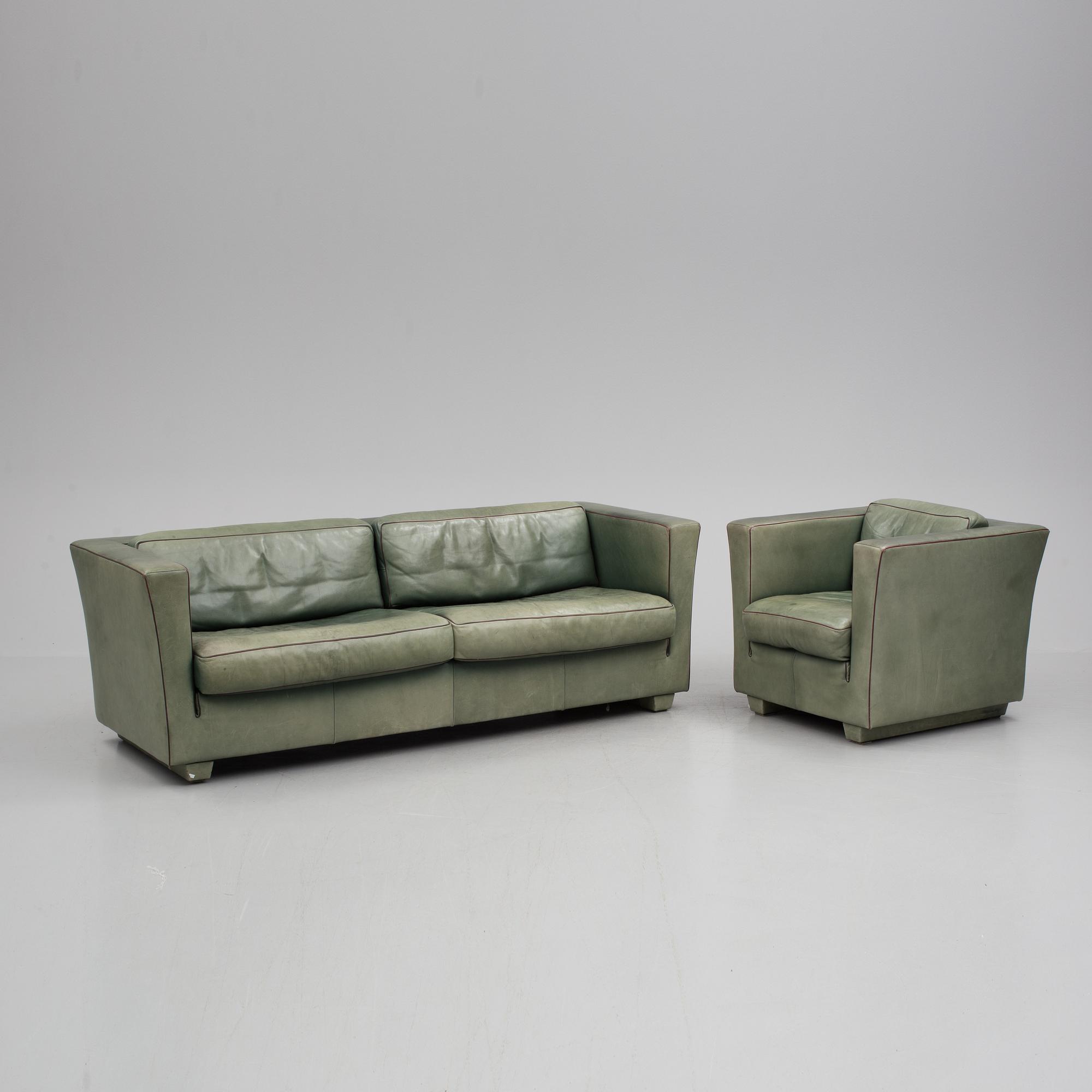 ANDREE PUTMAN, a sofa and easy chair, "Lotus", manufactured by de Sede of Switzerland, late 1900s.