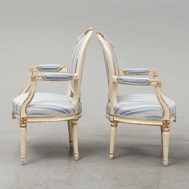 Four Gustavian chairs, late 18th Century.