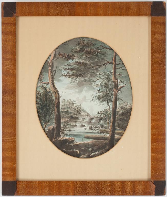 JOHAN FREDRIK MARTIN, akvarell. Otydligt signerad JFM.