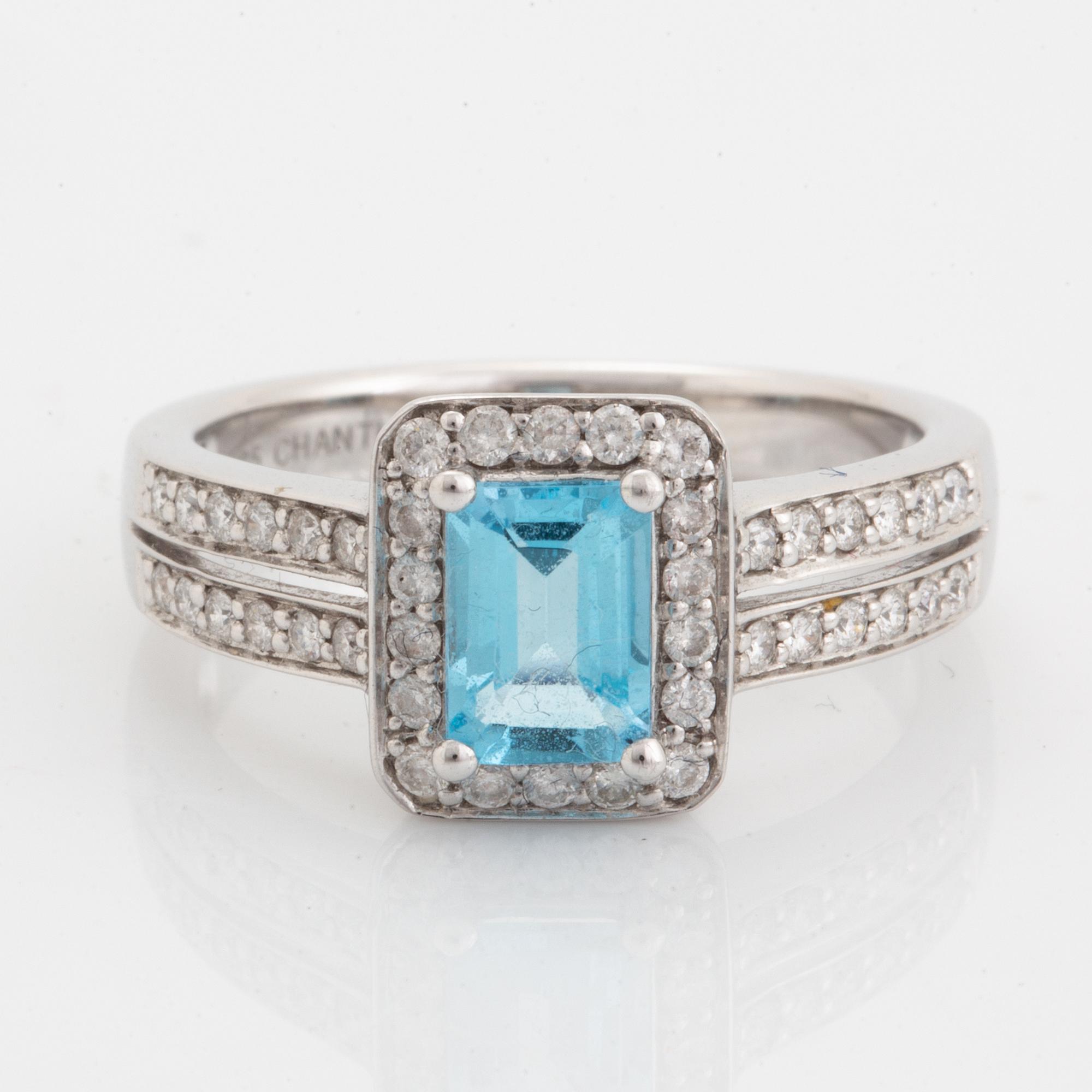 Ring med  topas och briljantslipade diamanter, Chanti.