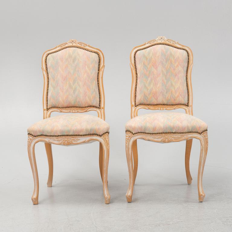 A set of eight rococo style dining chairs,, 20th Century.