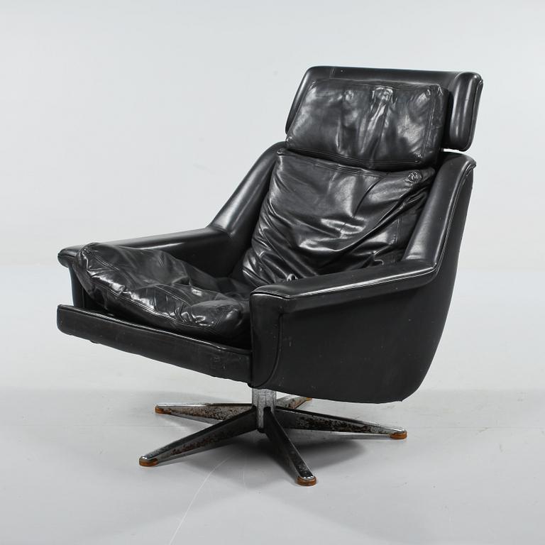 SNURRFÅTÖLJ, "Model 802", Werner Langenfeld, ESA Møbelværk, Danmark, 1900-talets andra hälft.