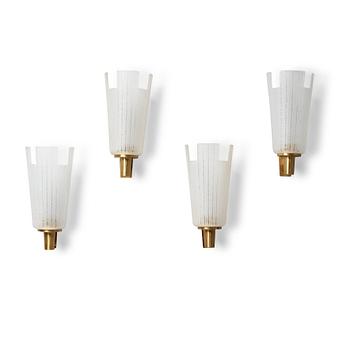 551. A set of four Swedish Modern wall lamps, 1940's.