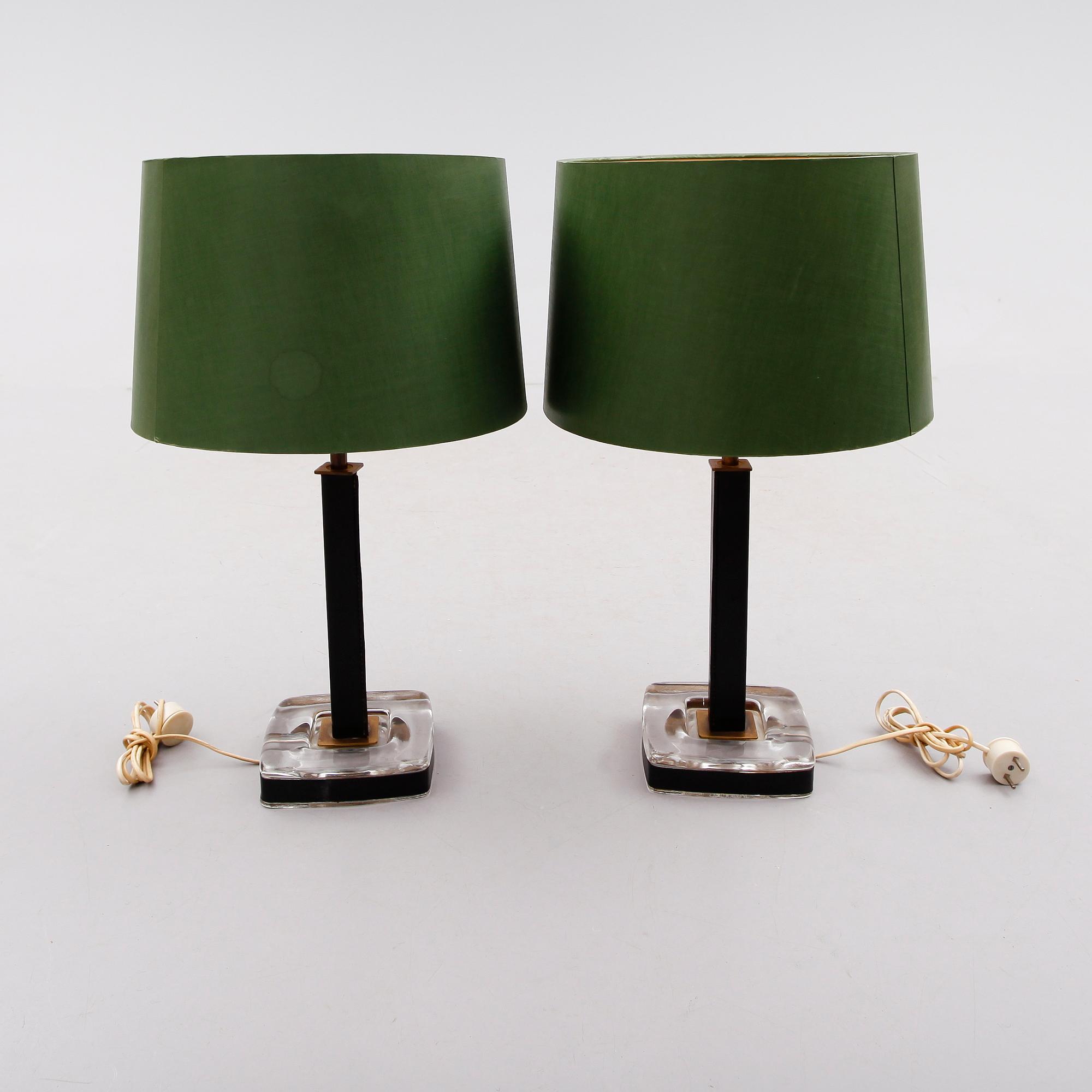 BORDSLAMPOR, 1 par, 1900-talets andra hälft.