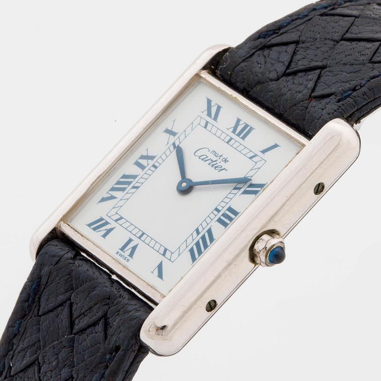 must de CARTIER, Tank Quartz, wristwatch, 23x23 mm,