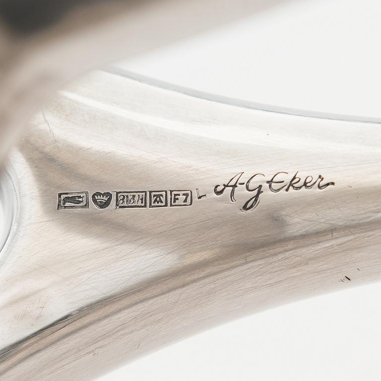 Anna-Greta Eker, two silver candlesticks, Auran Kultaseppä, Turku 1959.