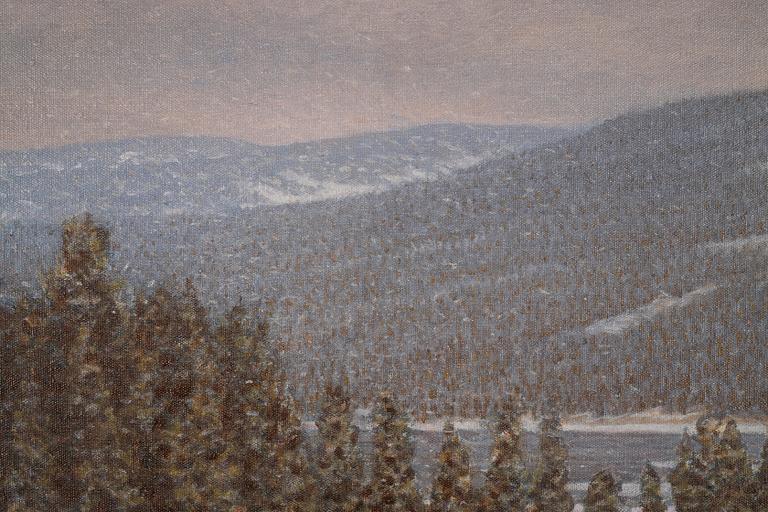 Gustaf Fjaestad, A Winter landscape from Värmland.