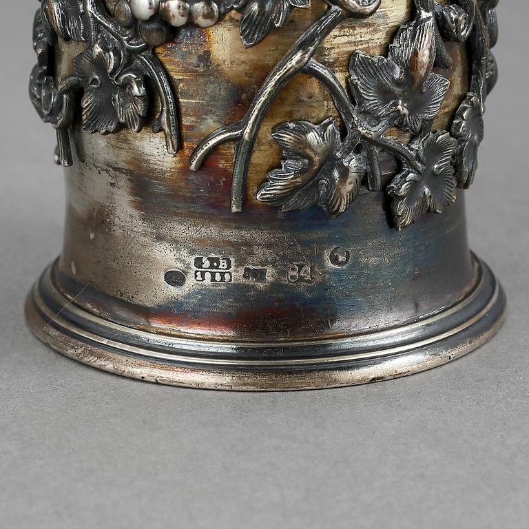 CHAMPAGNEFLÖJT, silver, Moskva, Ryssland, med otydlig mästarstämpel, 1889. Vikt ca 253 gram.