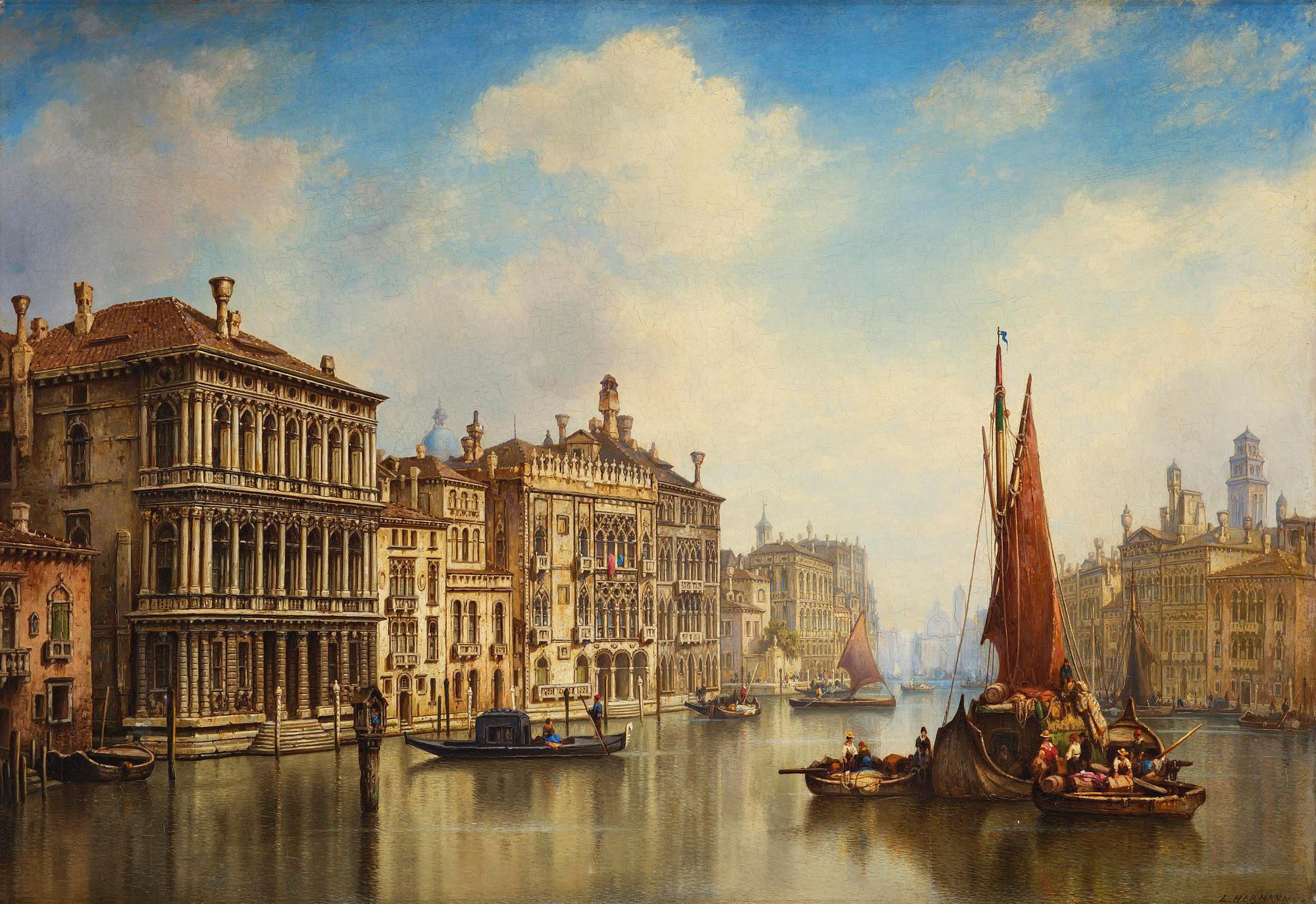 Ludwig Hermann van Hoom, Canal, Venice.