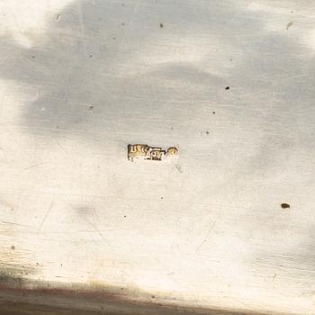 A Russian silver and niello tobacco cheroot box, unidentified maker's mark, Moscow, 1855-1888.