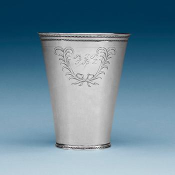 884. A Swedish 17th century silver beaker, marks of Orm Wibeck, Borås 1698.