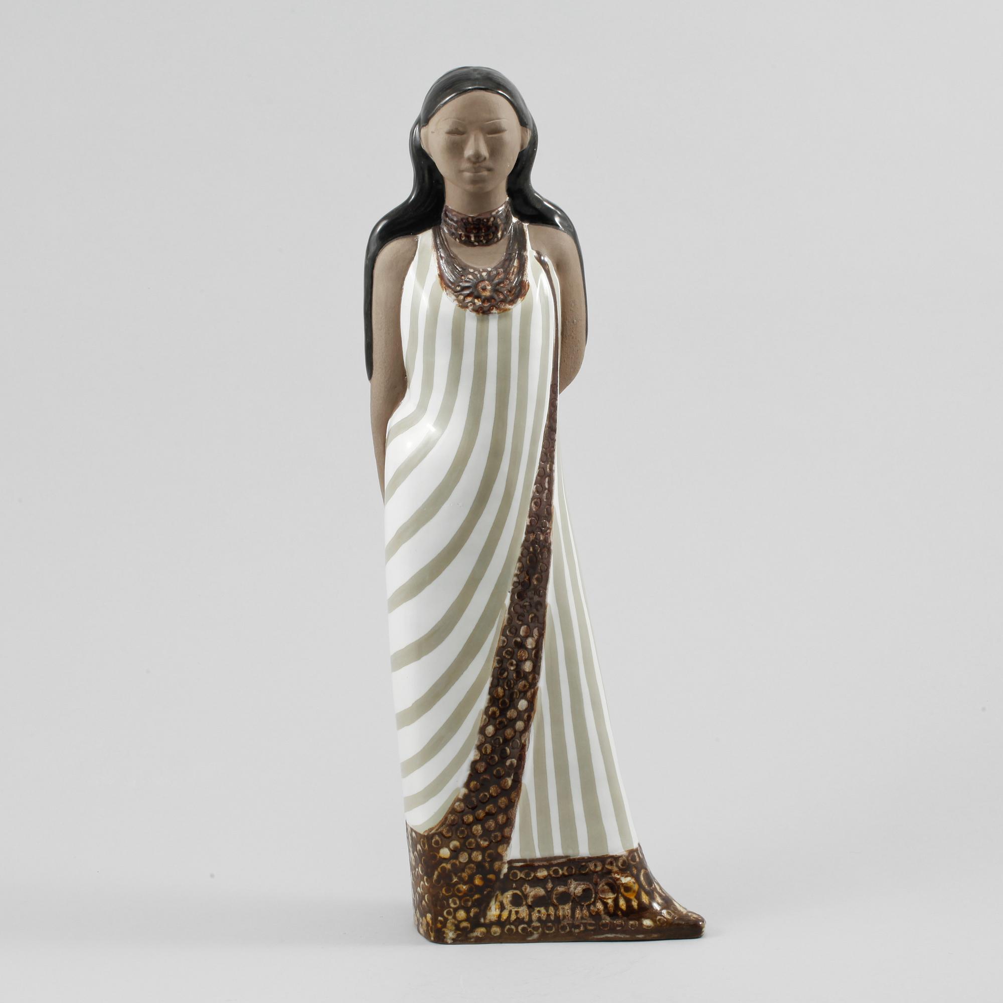 FIGURIN, stengods, Mari Simmulson, Upsala-Ekeby, signerad.