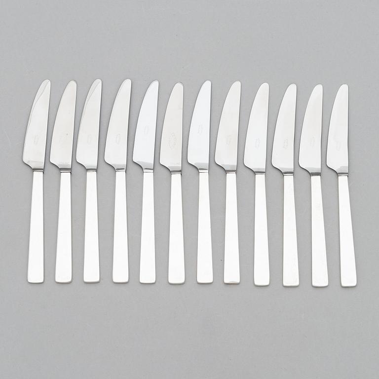 Bertel Gardberg, A 60-piece set of "Birgitta" silver cutlery, marked BG, Hopeatehdas oy, Helsinki 1956-1961.