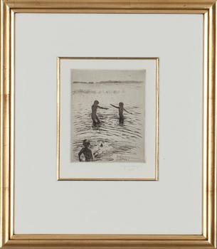 HUGO SIMBERG, etsning, sign. fecit.