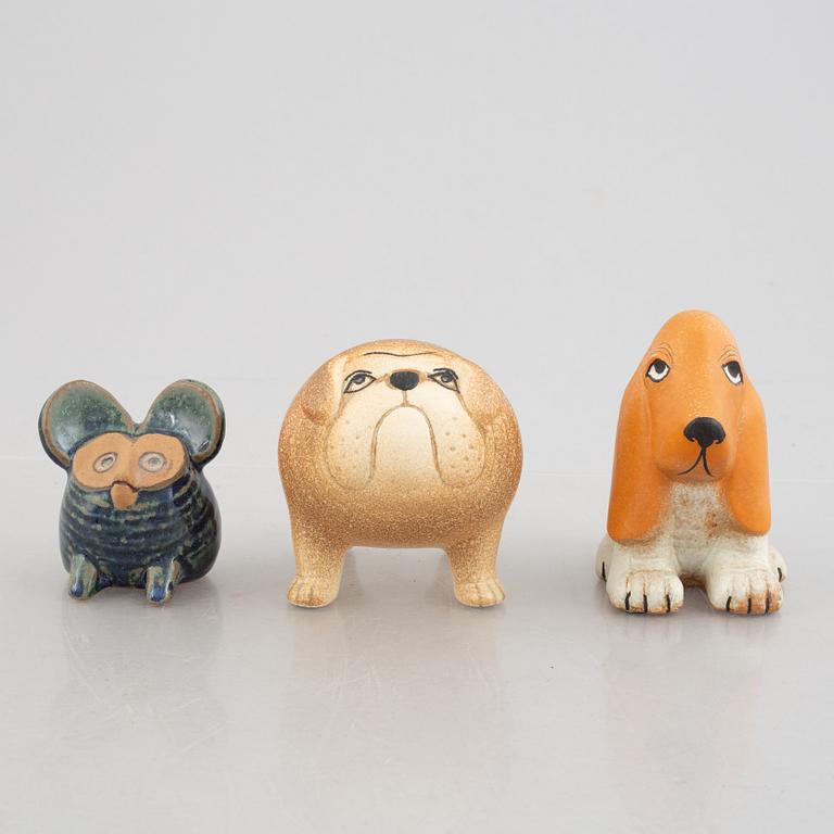 Lisa Larson, a set of three stoneware figurines, K-Studion and Gustavsberg.